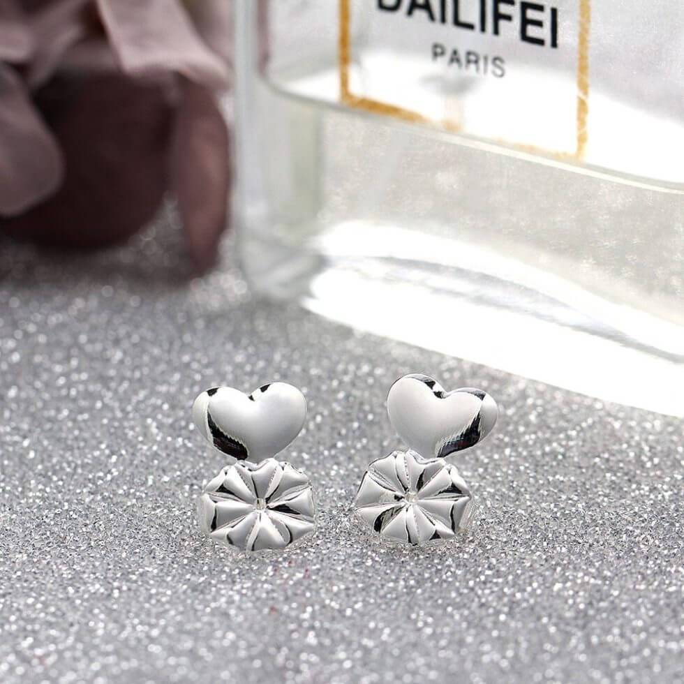 2 Paris Sterling Silver Locking Earring Backs Replacements for